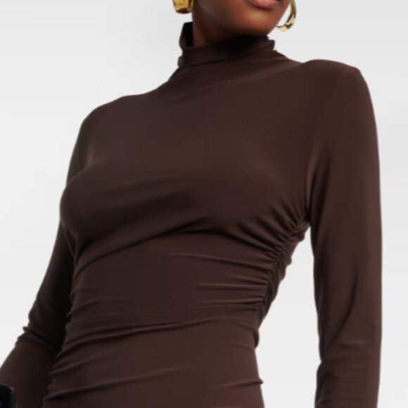 Norma Kamali Asymmetric turtleneck midi dress - Picture 3 of 4